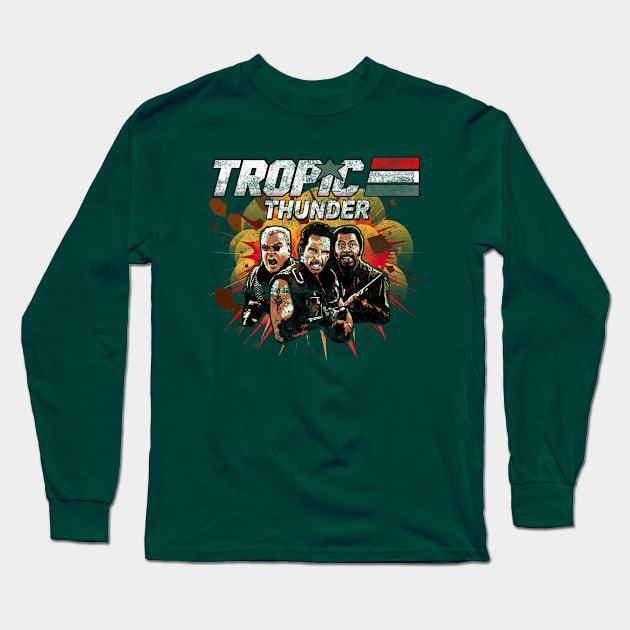 Tropic Thunder, distressed Long Sleeve T-Shirt by woodsman